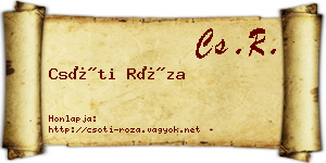 Csóti Róza névjegykártya